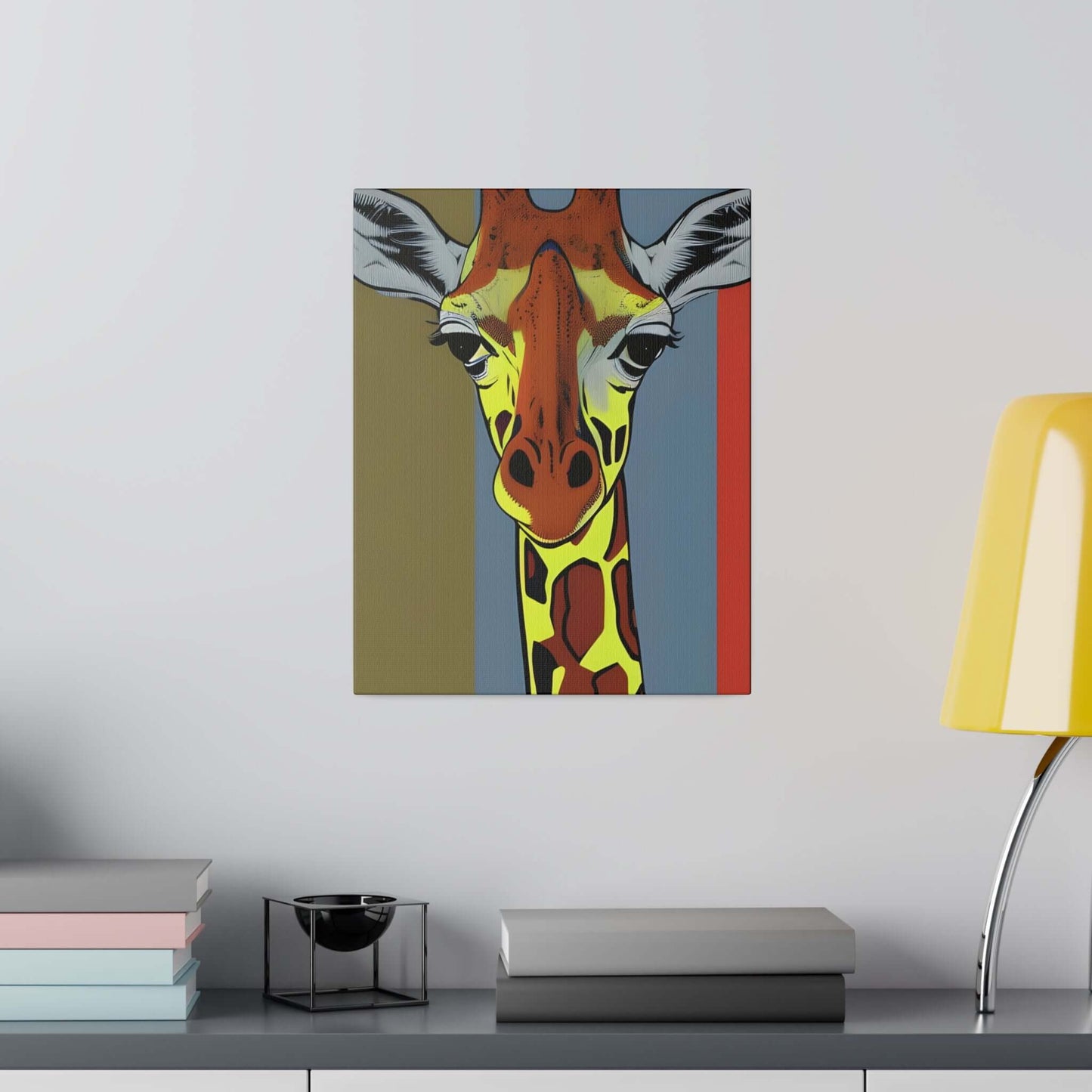 Vibrant Safari: Colourful Giraffe Canvas Print - Bold Wildlife Wall Art Canvas JSCHAFFA.com