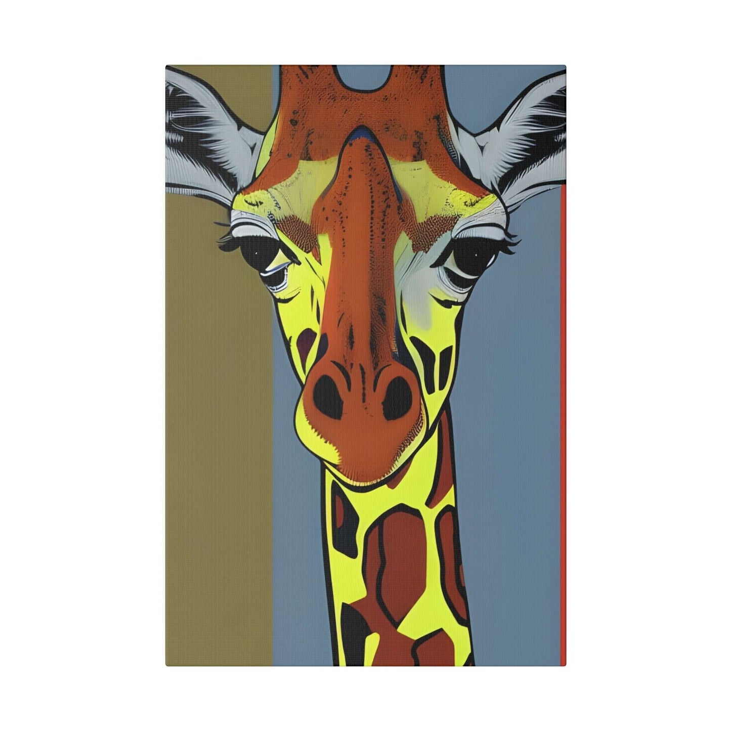 Vibrant Safari: Colourful Giraffe Canvas Print - Bold Wildlife Wall Art Canvas JSCHAFFA.com