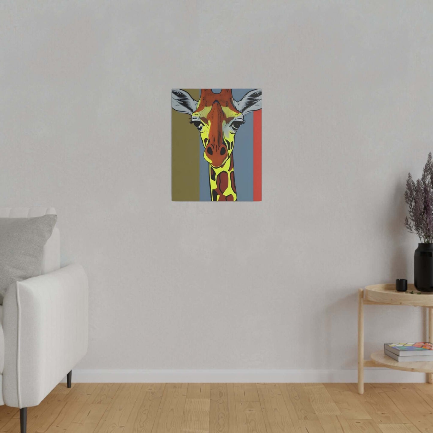 Vibrant Safari: Colourful Giraffe Canvas Print - Bold Wildlife Wall Art Canvas JSCHAFFA.com