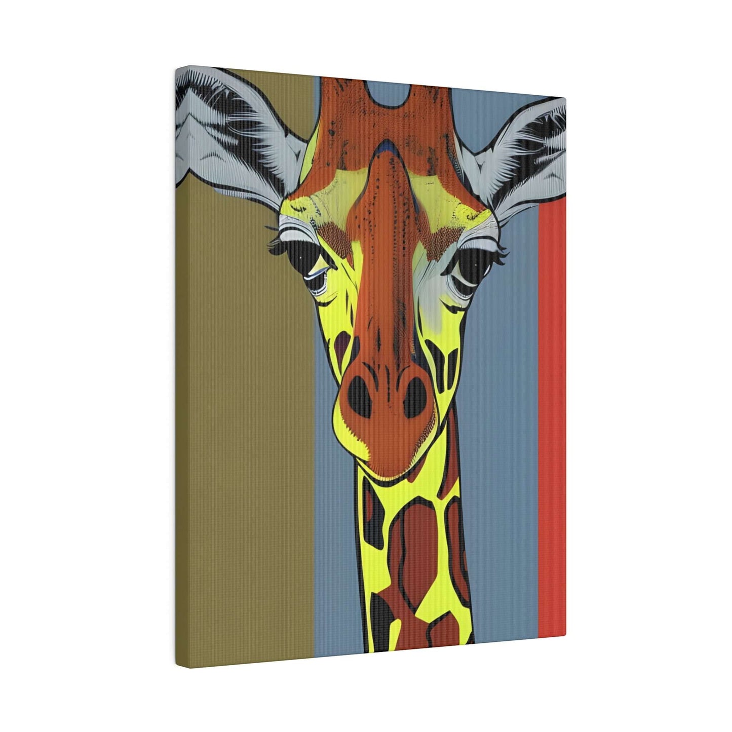 Vibrant Safari: Colourful Giraffe Canvas Print - Bold Wildlife Wall Art Canvas JSCHAFFA.com