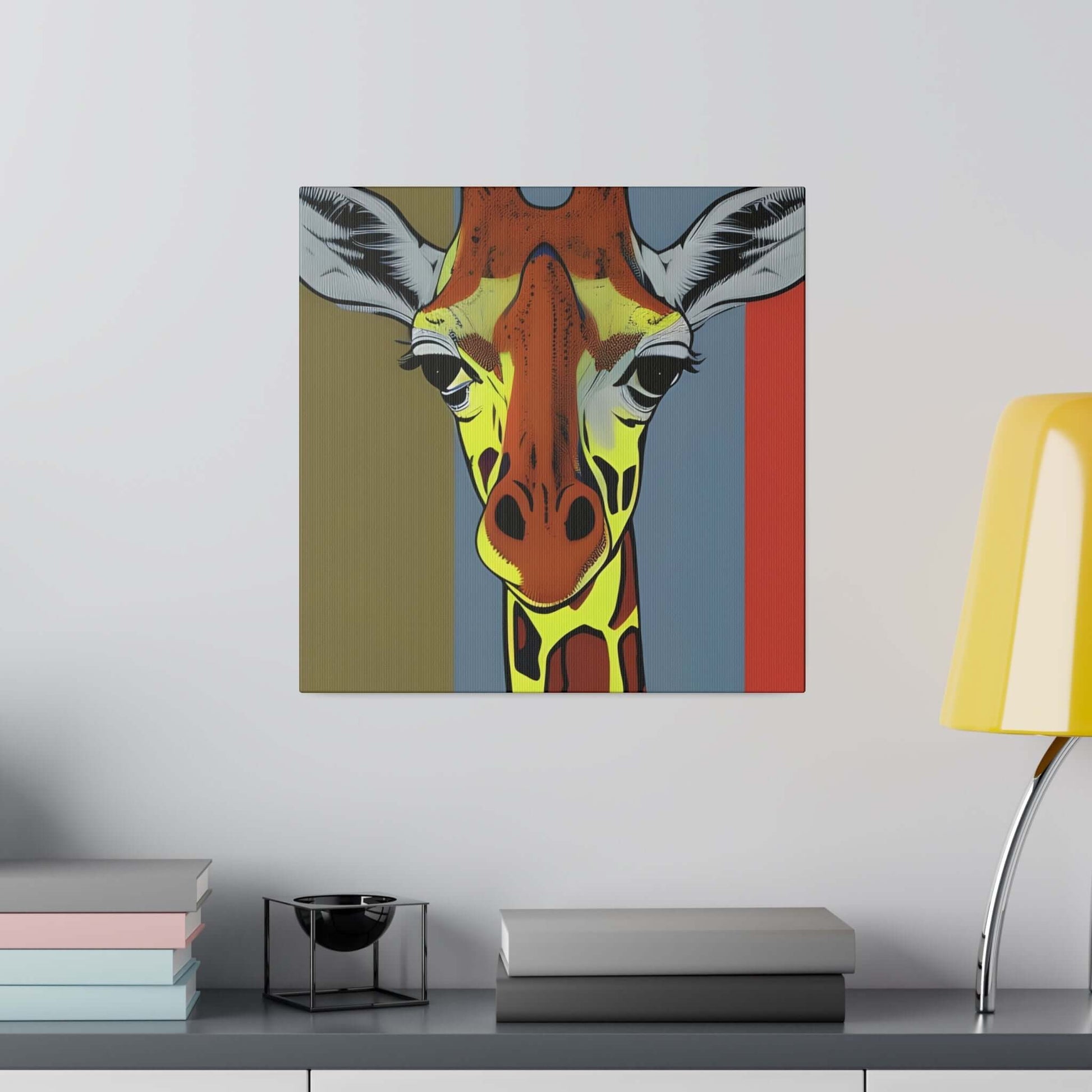 Vibrant Safari: Colourful Giraffe Canvas Print - Bold Wildlife Wall Art Canvas JSCHAFFA.com