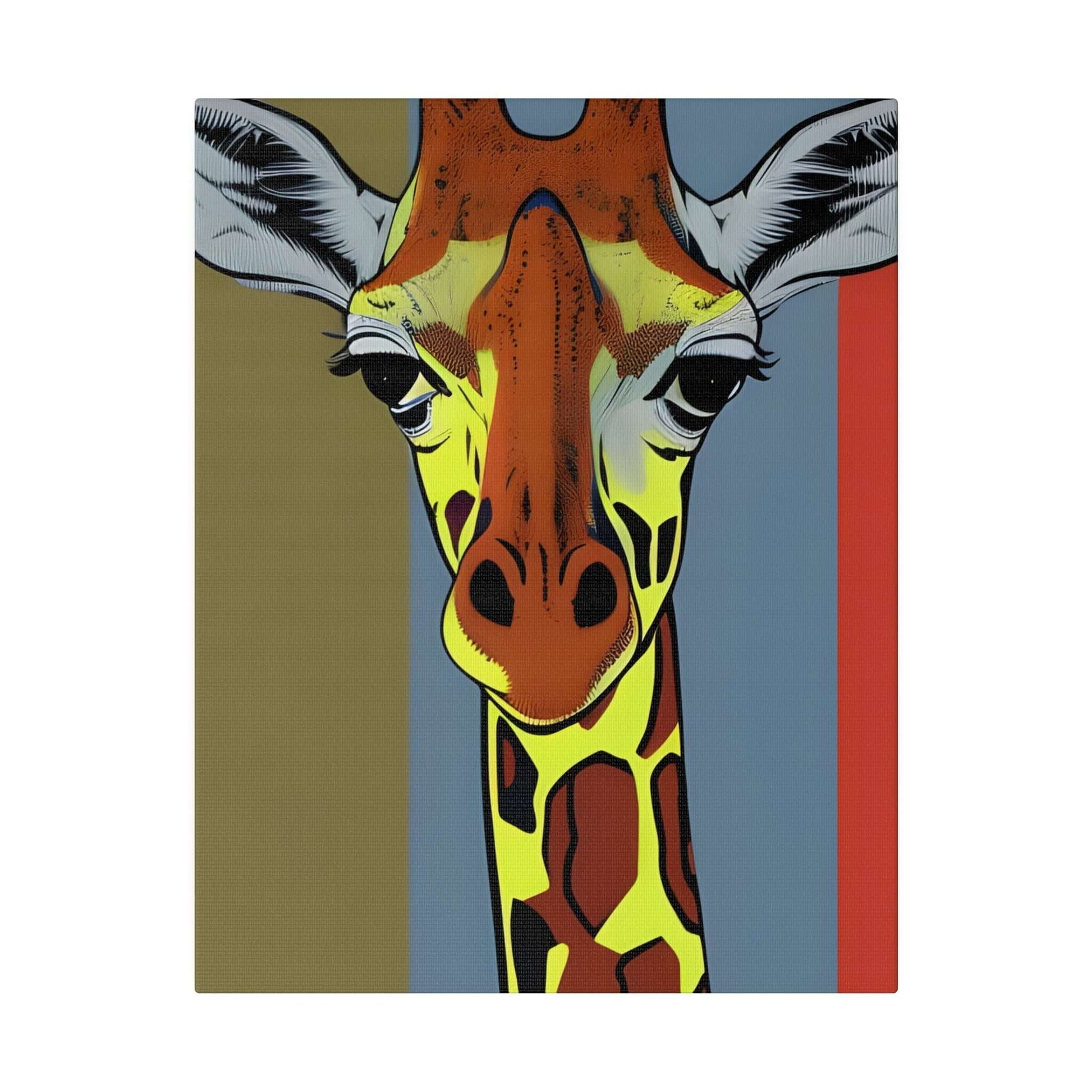 Vibrant Safari: Colourful Giraffe Canvas Print - Bold Wildlife Wall Art Canvas JSCHAFFA.com