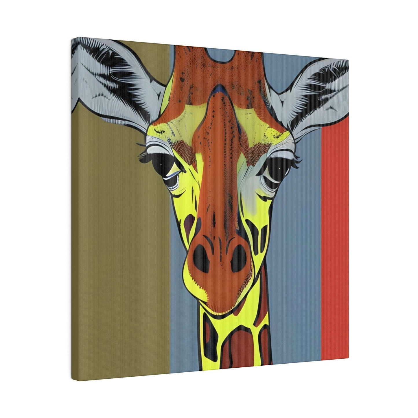 Vibrant Safari: Colourful Giraffe Canvas Print - Bold Wildlife Wall Art Canvas JSCHAFFA.com