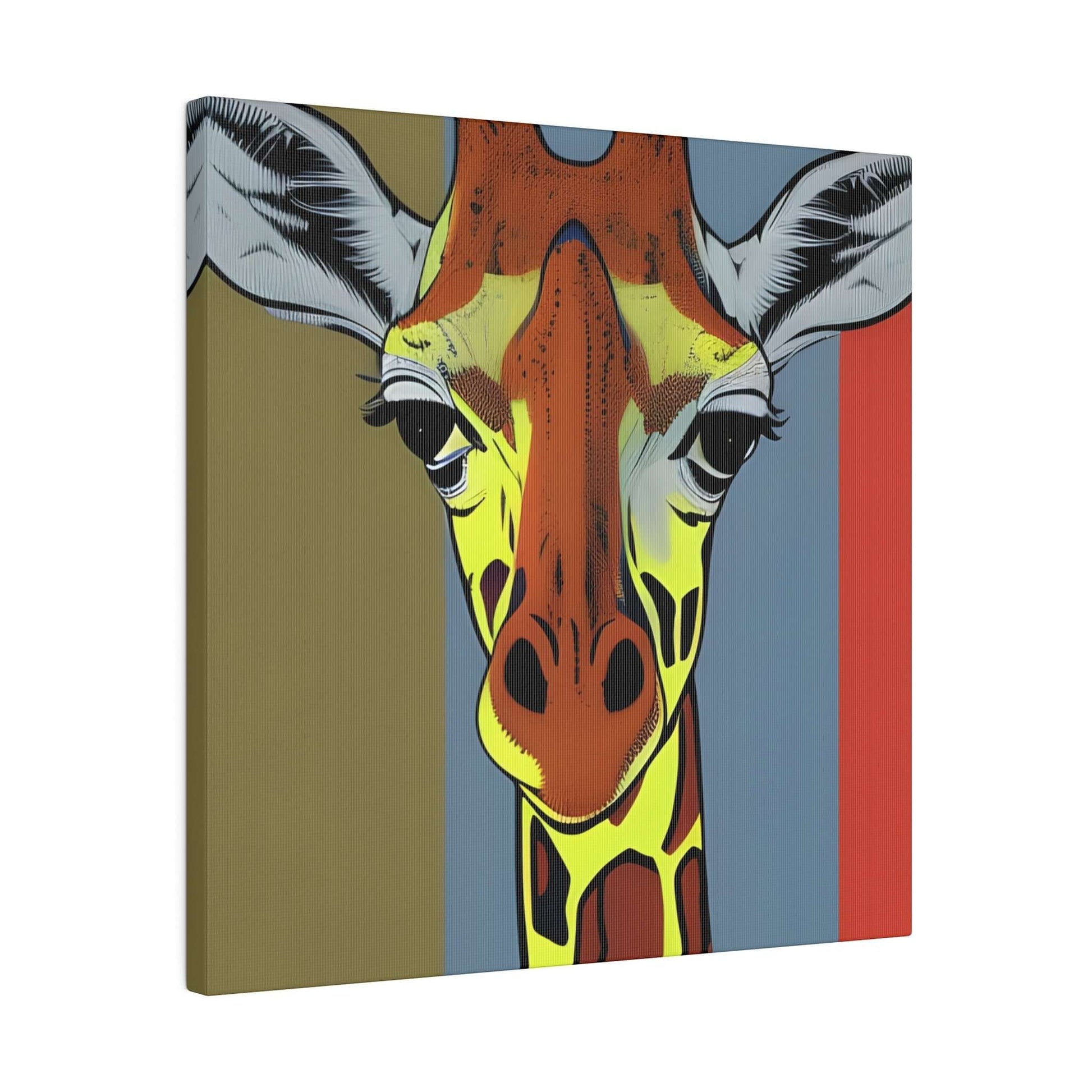 Vibrant Safari: Colourful Giraffe Canvas Print - Bold Wildlife Wall Art Canvas JSCHAFFA.com