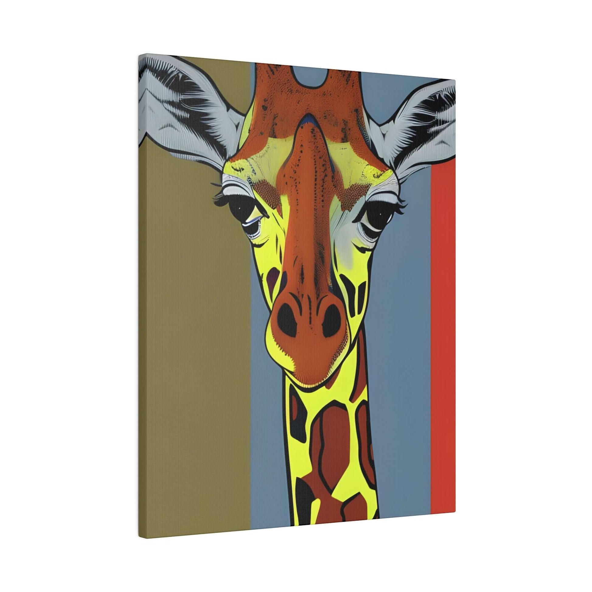 Vibrant Safari: Colourful Giraffe Canvas Print - Bold Wildlife Wall Art Canvas JSCHAFFA.com