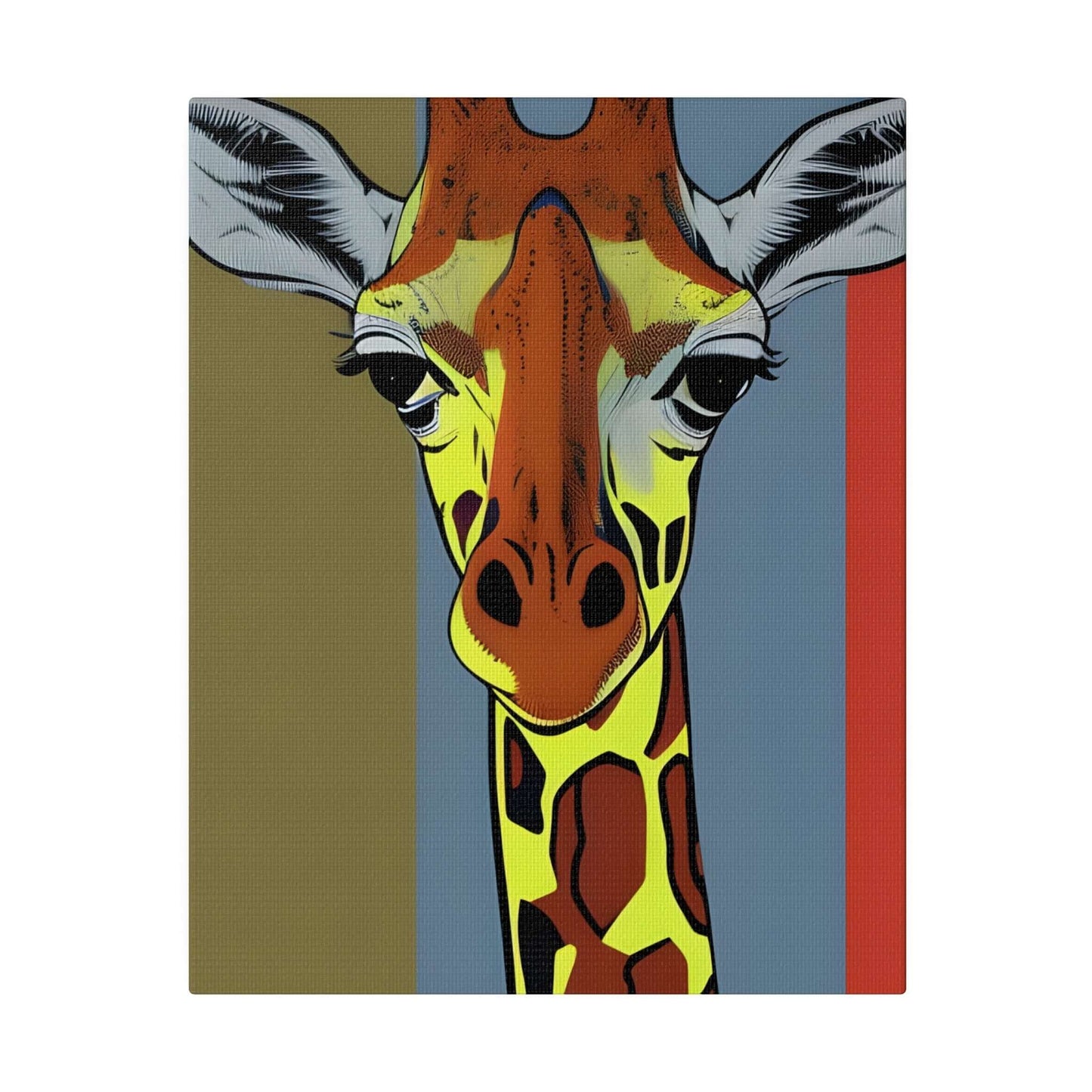 Vibrant Safari: Colourful Giraffe Canvas Print - Bold Wildlife Wall Art Canvas JSCHAFFA.com