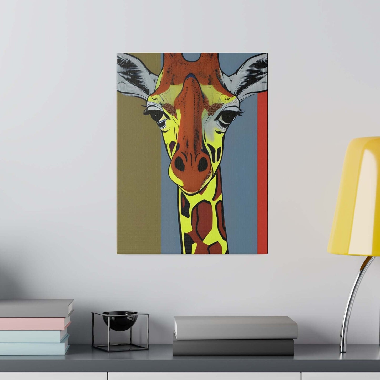 Vibrant Safari: Colourful Giraffe Canvas Print - Bold Wildlife Wall Art Canvas JSCHAFFA.com