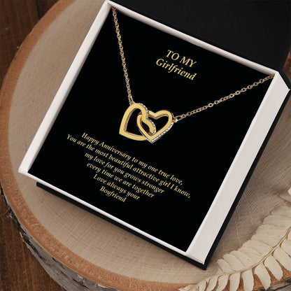 Girlfriend Intertwined Hearts Necklace in Box Jewelry JSCHAFFA.com