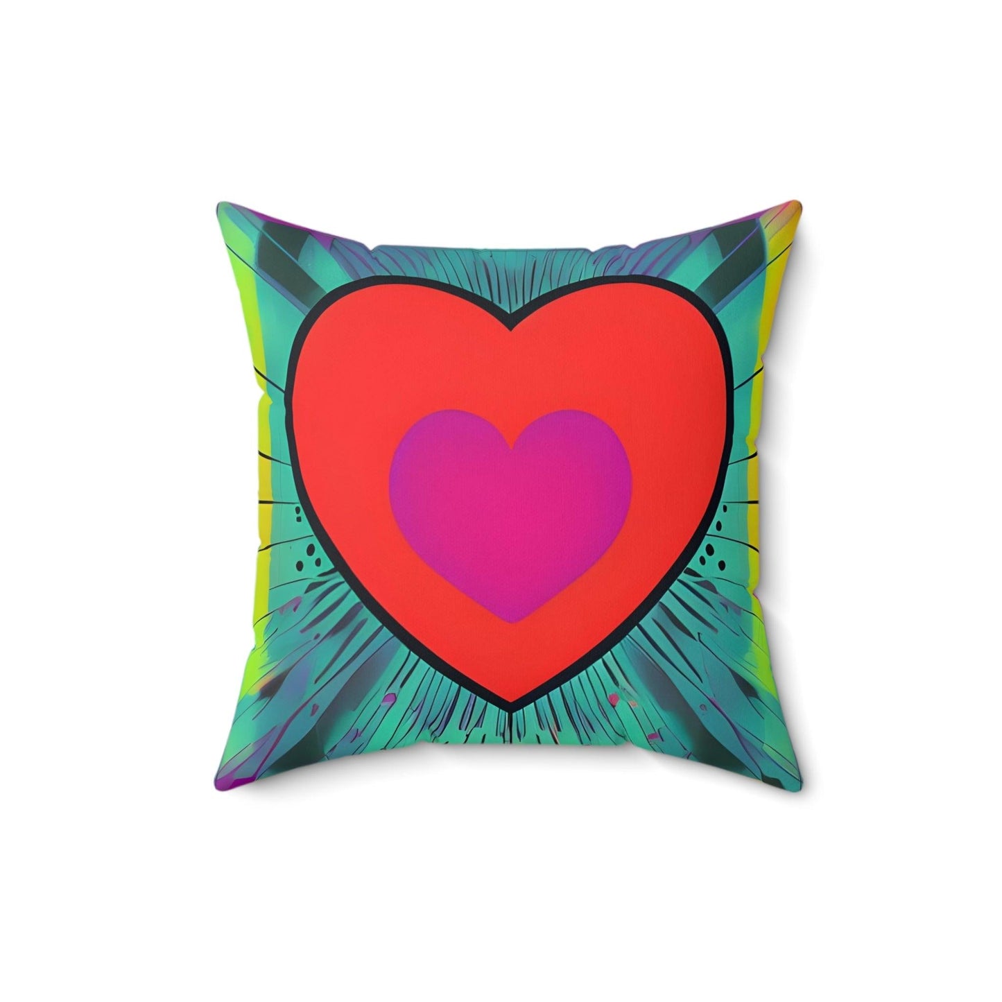 Heart Red Square Throw pillow Home Decor JSCHAFFA.com