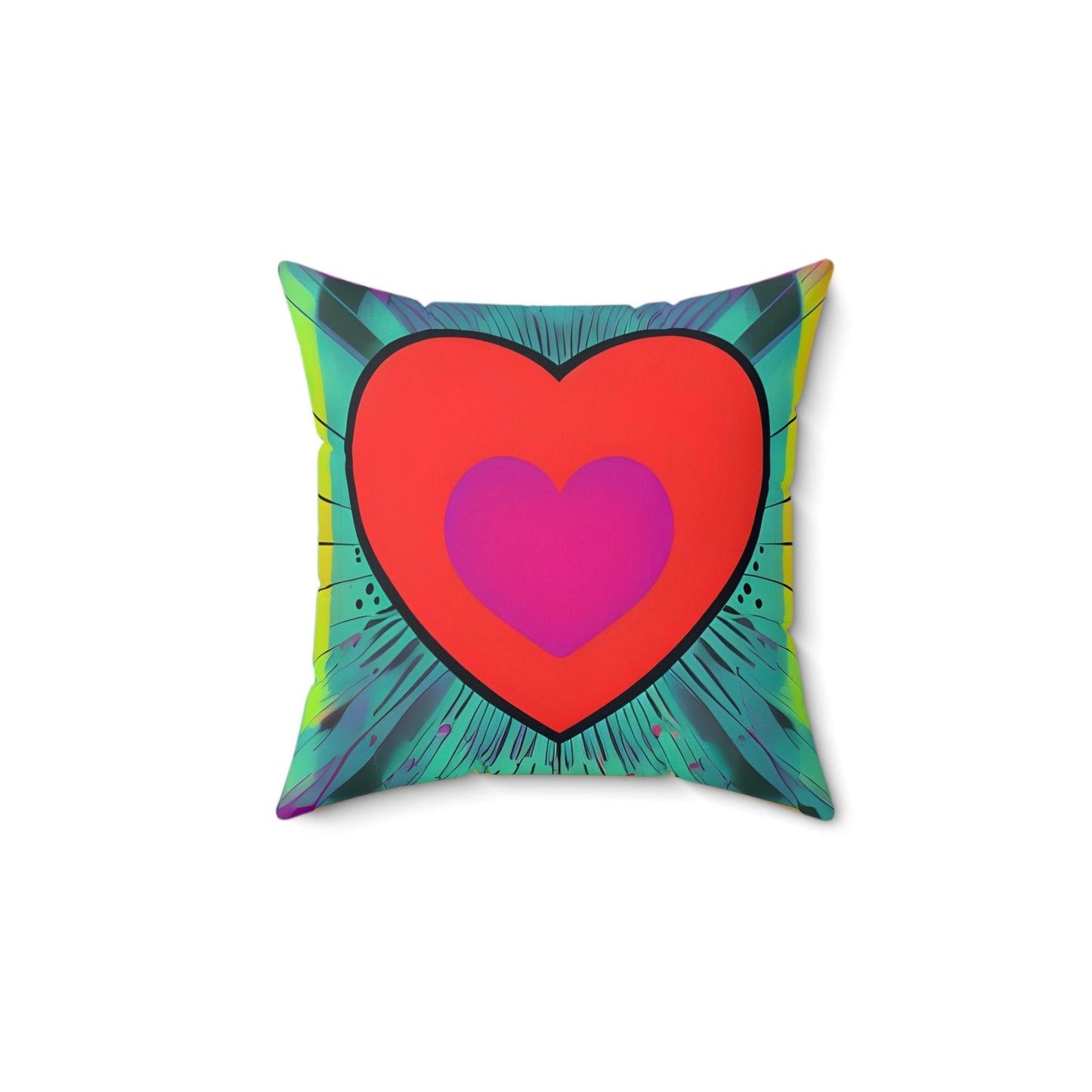 Heart Red Square Throw pillow Home Decor JSCHAFFA.com