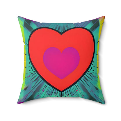 Heart Red Square Throw pillow Home Decor JSCHAFFA.com