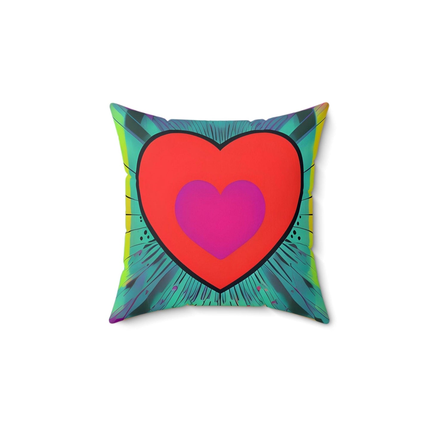 Heart Red Square Throw pillow Home Decor JSCHAFFA.com