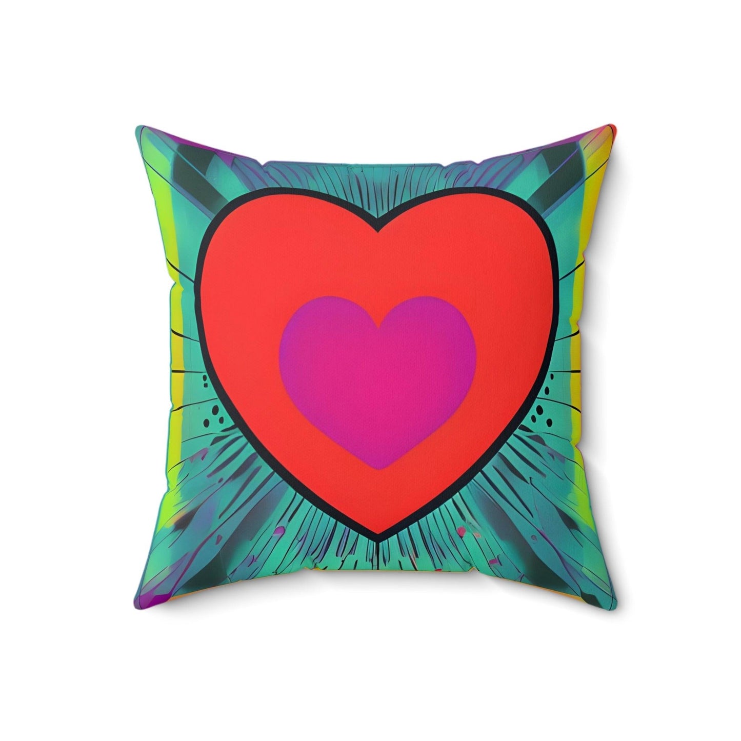 Heart Red Square Throw pillow Home Decor JSCHAFFA.com