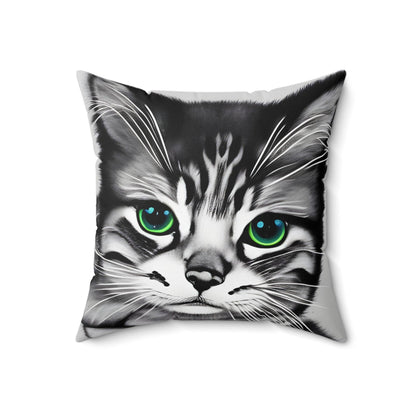 Kitten Cat Square Throw Pillow Home Decor JSCHAFFA.com