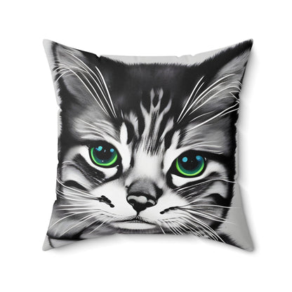 Kitten Cat Square Throw Pillow Home Decor JSCHAFFA.com