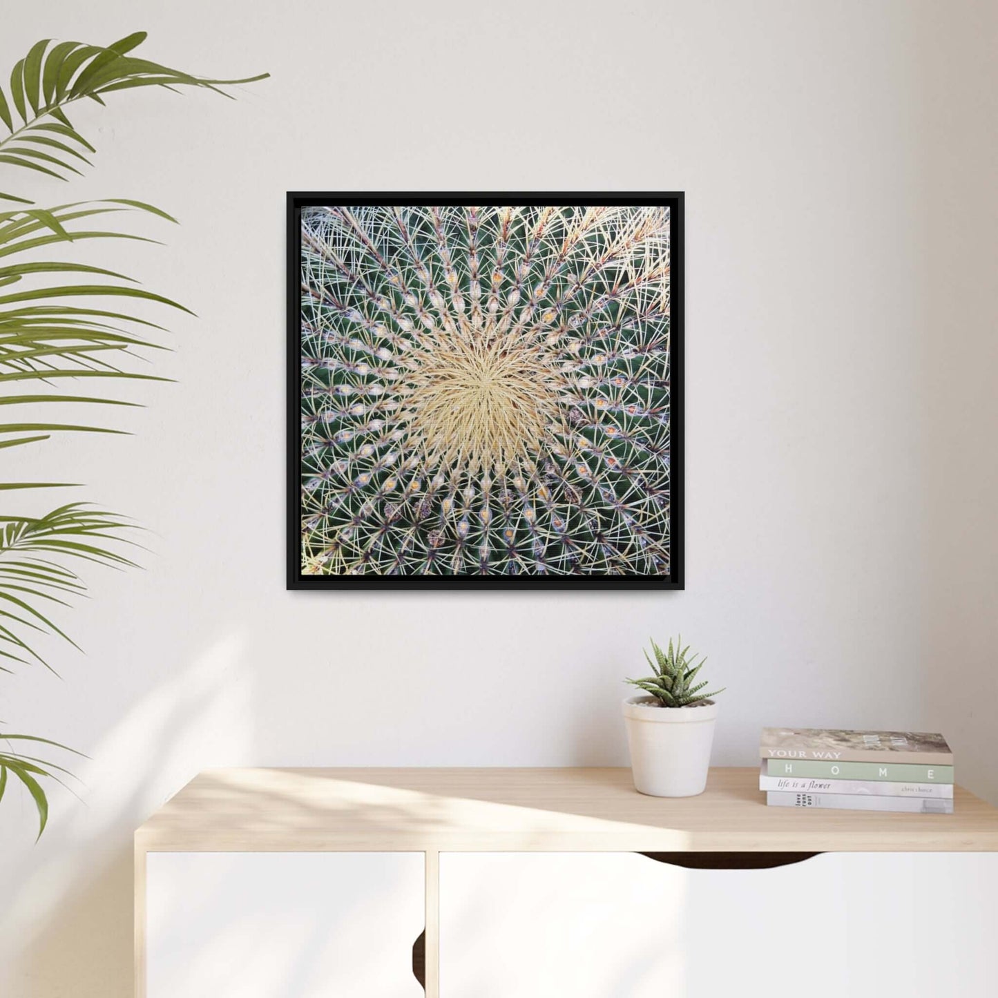 Cactus Wall aArt Matte Canvas With Black Frame Wall art JSCHAFFA.com