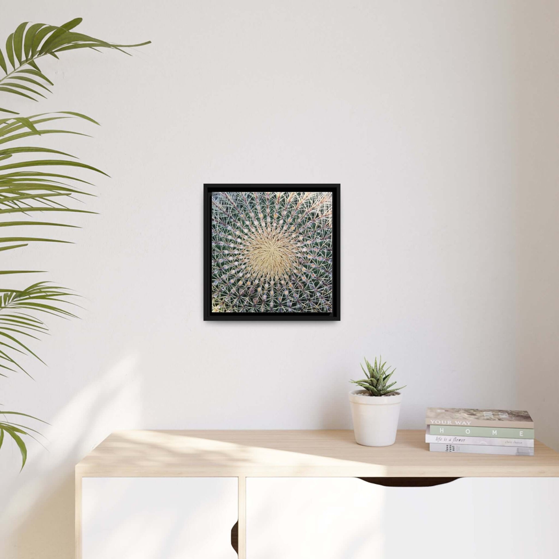 Cactus Wall aArt Matte Canvas With Black Frame Wall art JSCHAFFA.com