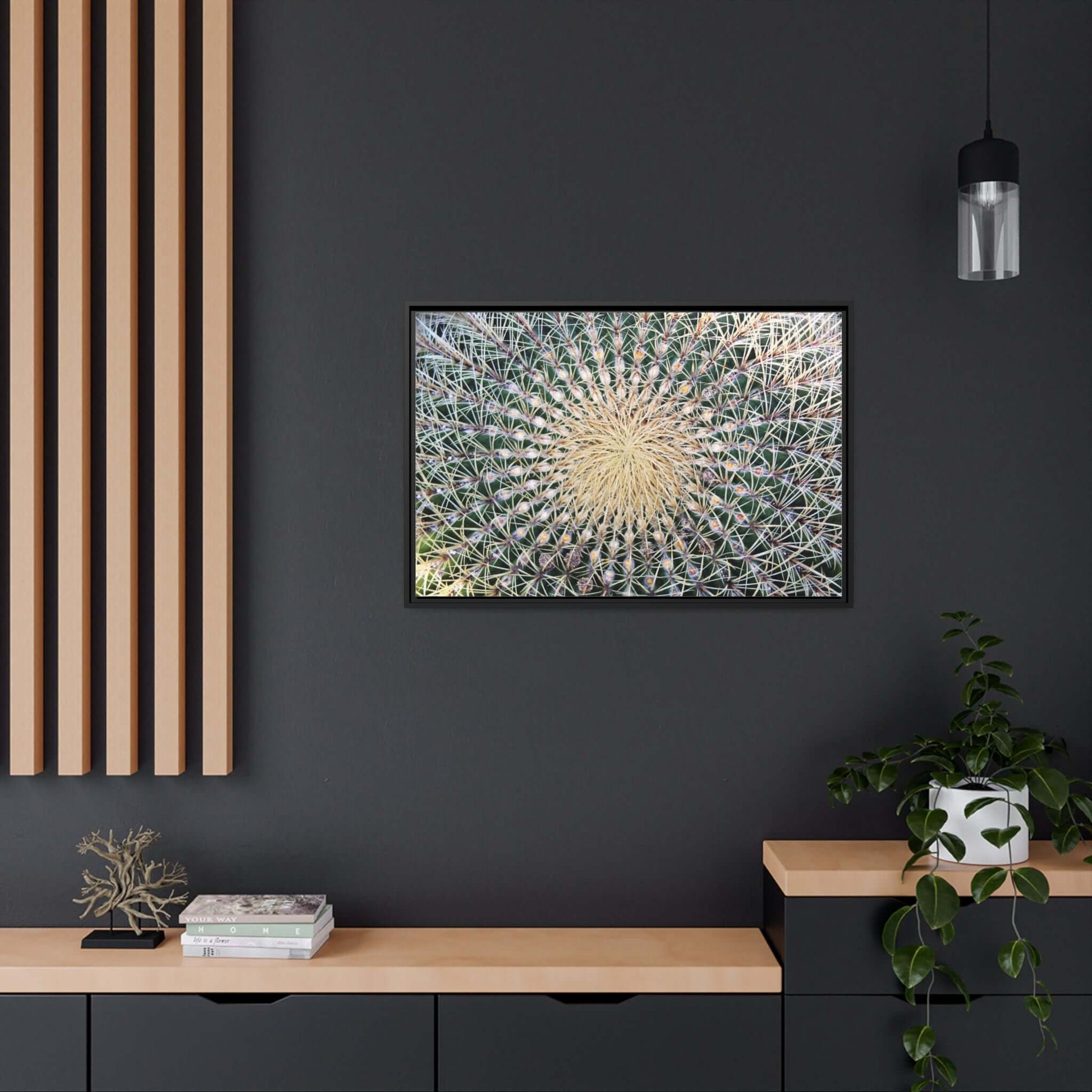 Cactus Wall aArt Matte Canvas With Black Frame Wall art JSCHAFFA.com