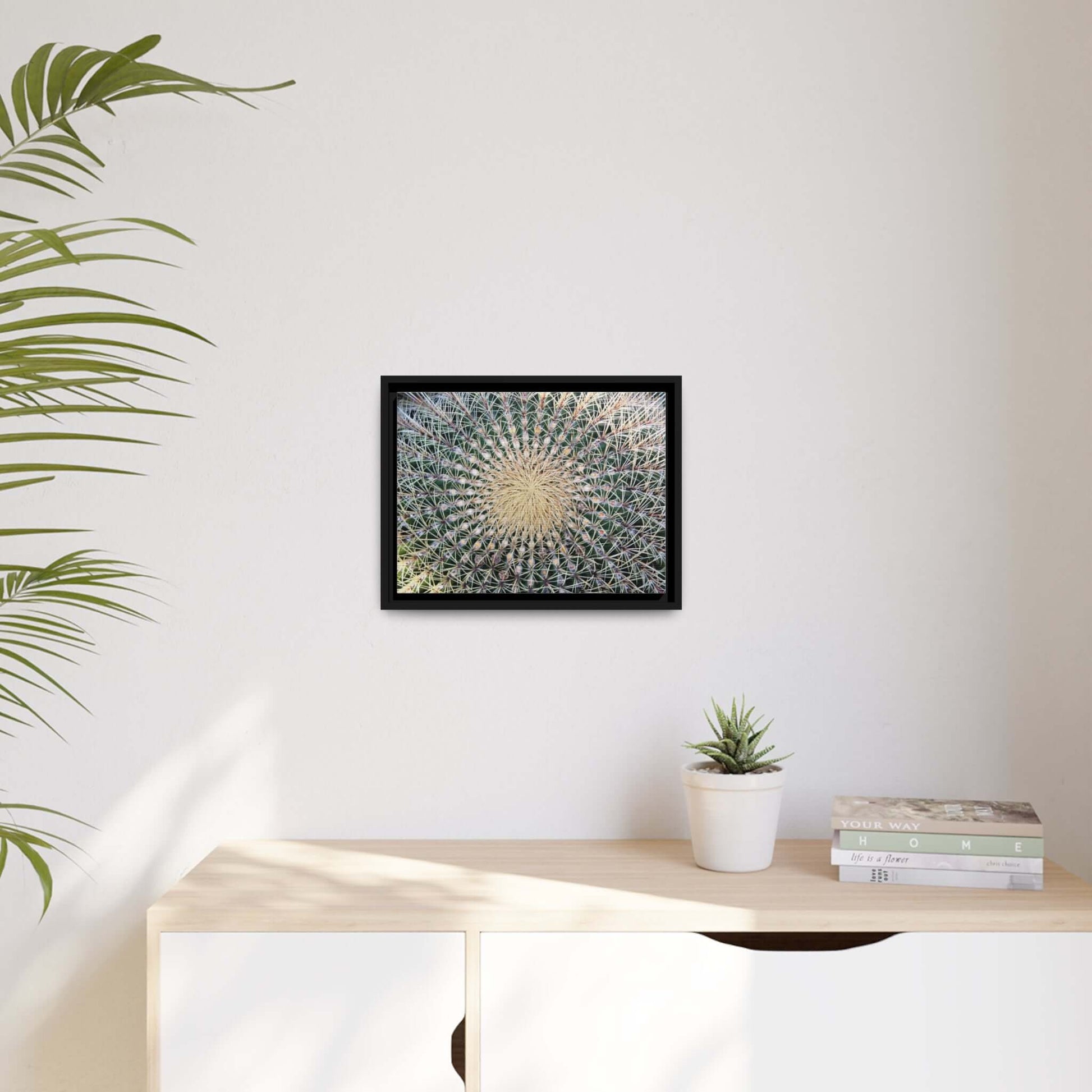 Cactus Wall aArt Matte Canvas With Black Frame Wall art JSCHAFFA.com