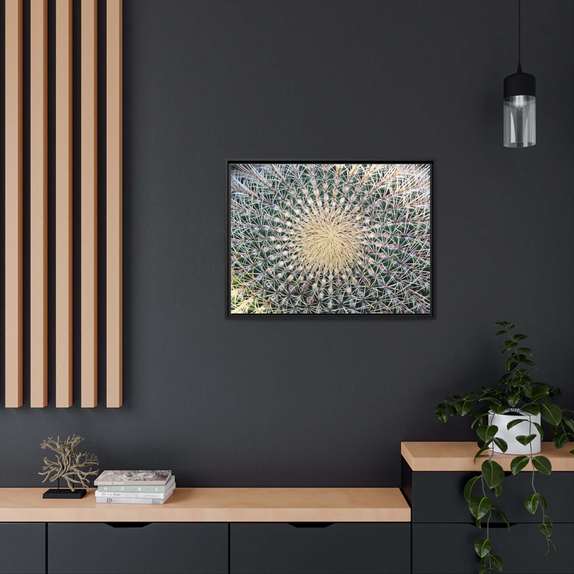 Cactus Wall aArt Matte Canvas With Black Frame Wall art JSCHAFFA.com