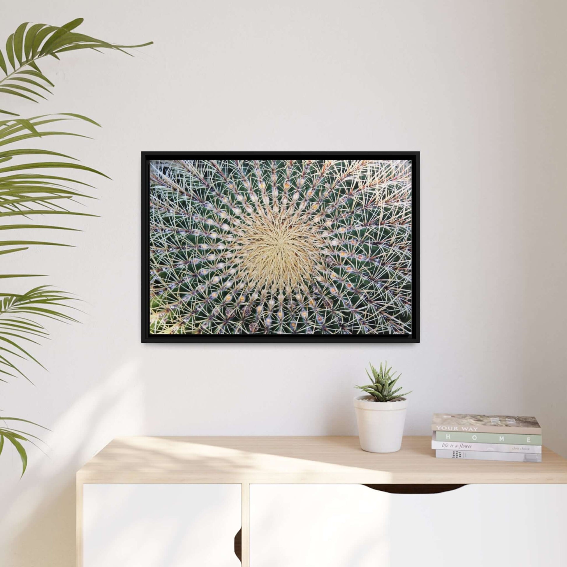 Cactus Wall aArt Matte Canvas With Black Frame Wall art JSCHAFFA.com