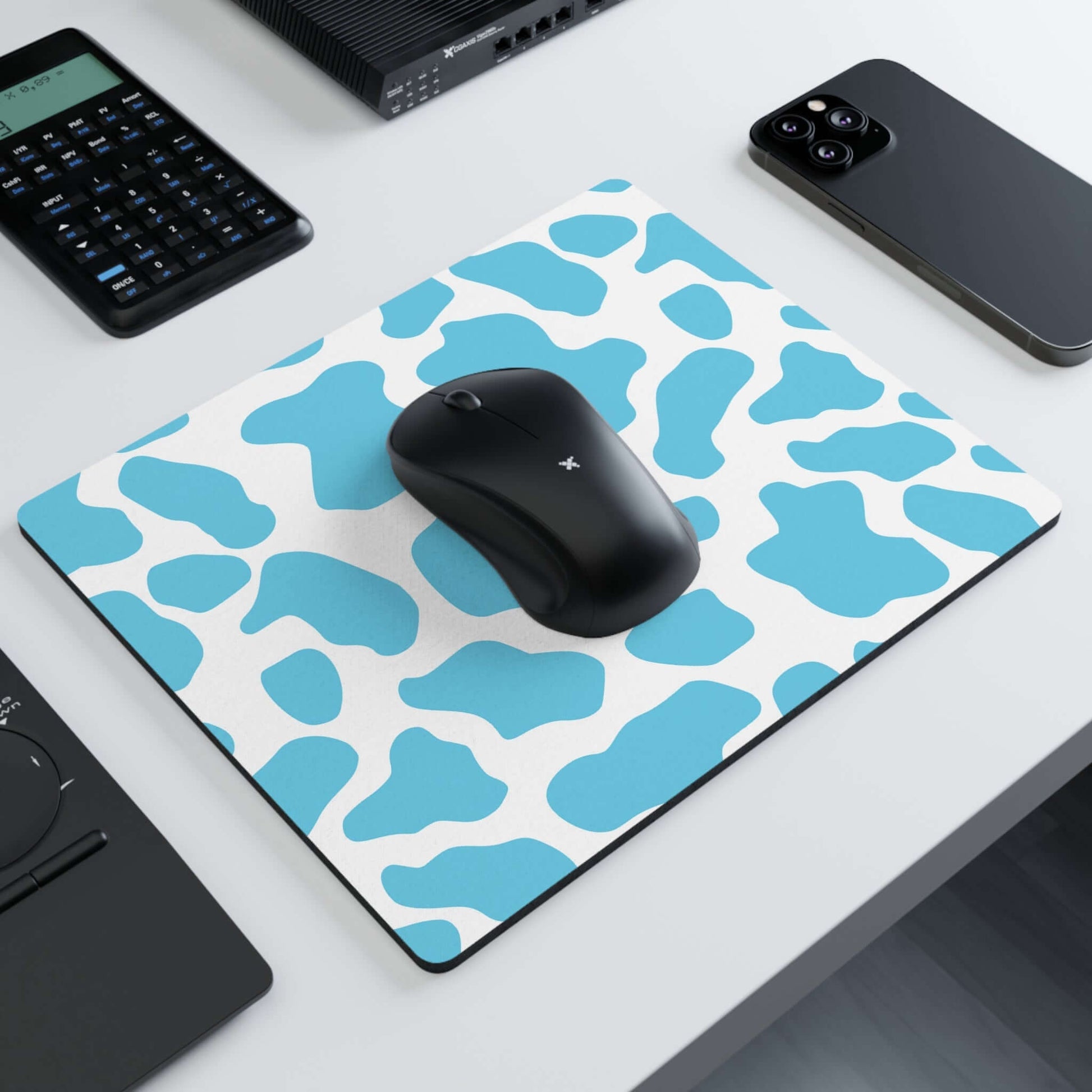 Moo-ve over, Ordinary Pads! Introducing Aqua Cow Chic Mouse Pad Home Decor JSCHAFFA.com