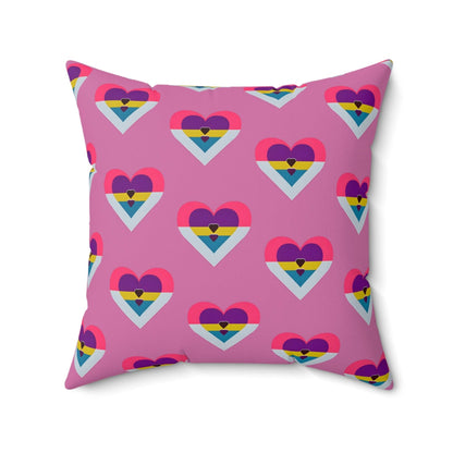 Multi Heart image Polyester Square Pillow Home Decor JSCHAFFA.com