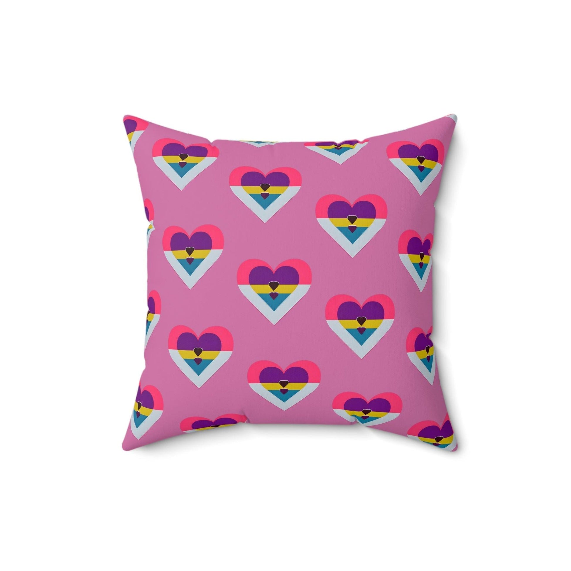 Multi Heart image Polyester Square Pillow Home Decor JSCHAFFA.com