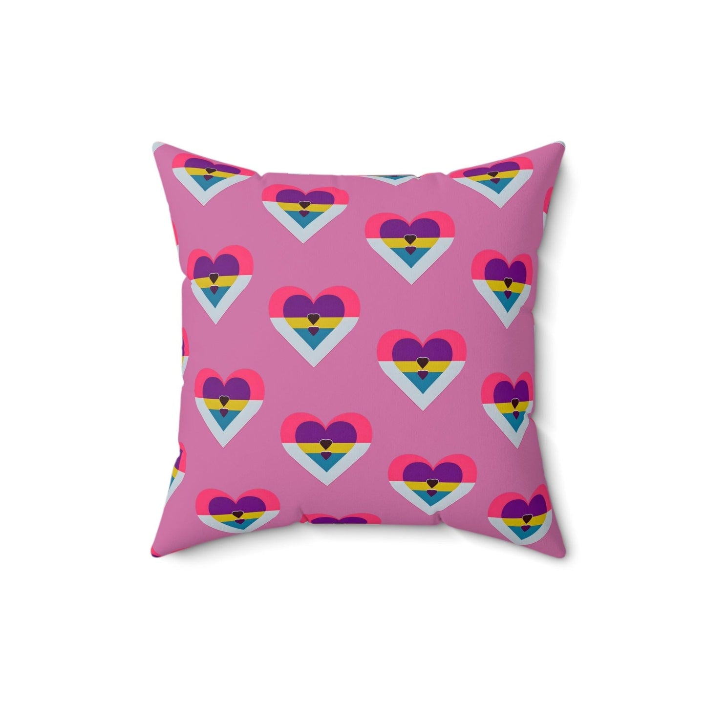 Multi Heart image Polyester Square Pillow Home Decor JSCHAFFA.com