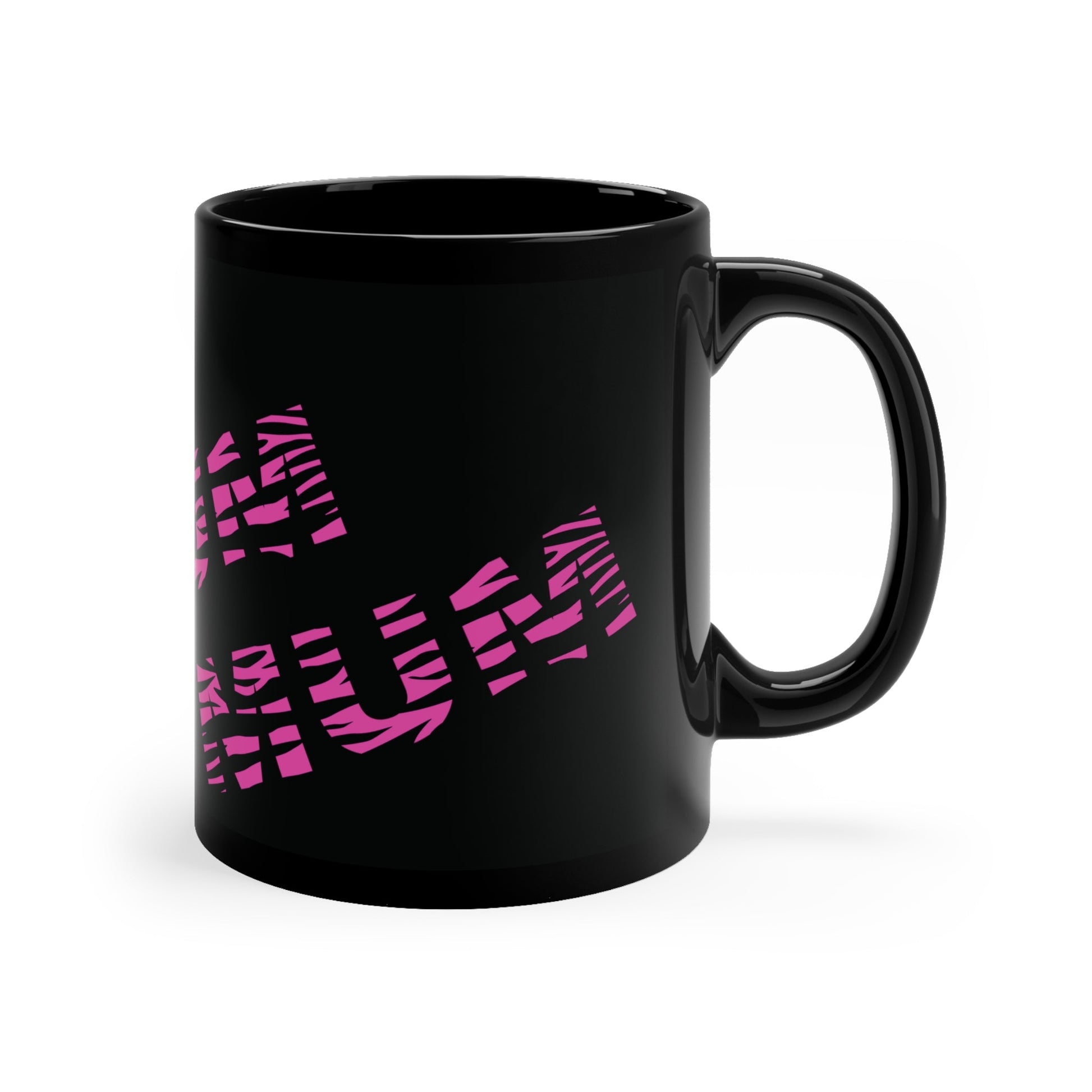 Mum Pink Tiger Print Black Coffee Mug. Mug JSCHAFFA.com