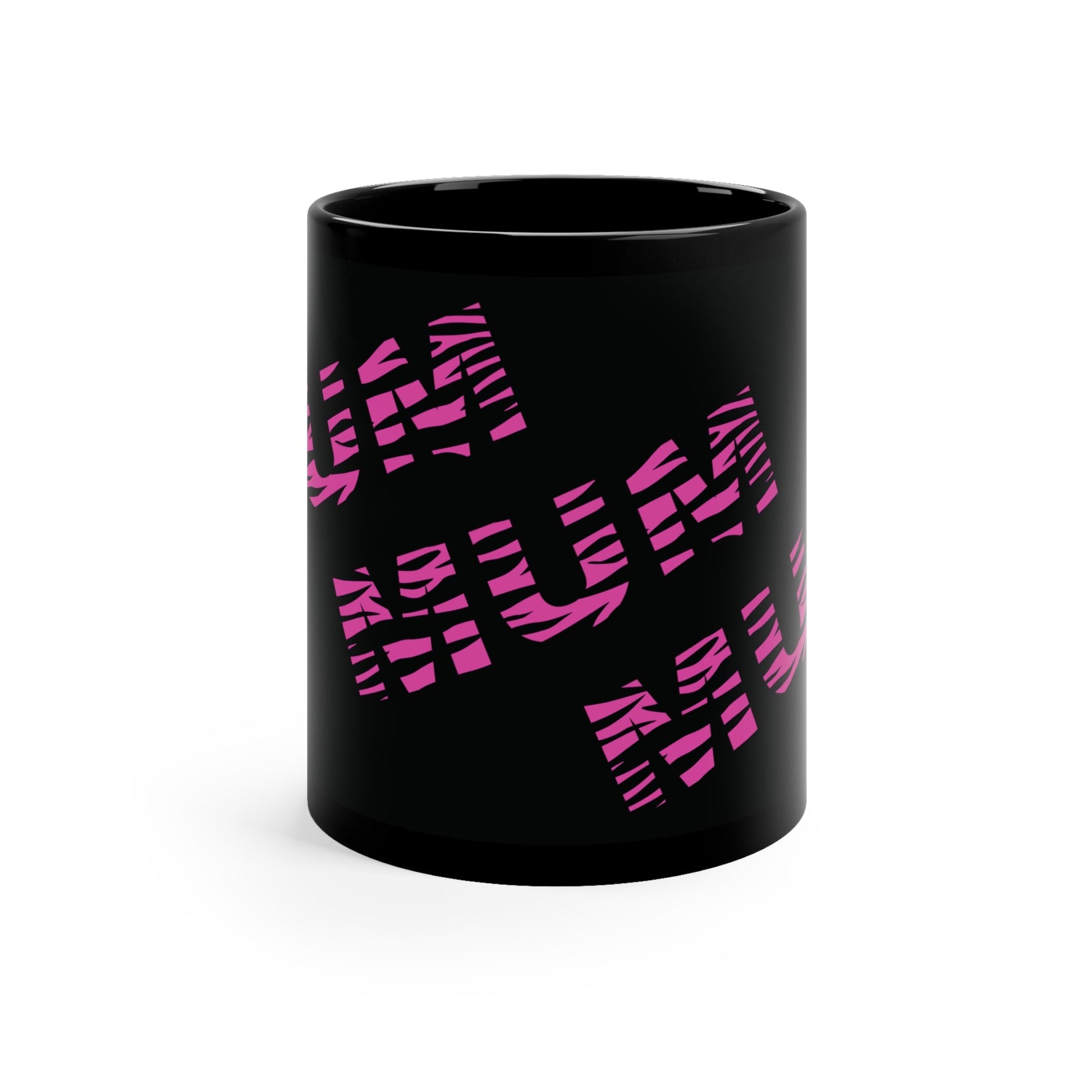 Mum Pink Tiger Print Black Coffee Mug. Mug JSCHAFFA.com