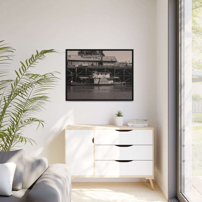 Paddle Steamer Boat Matte Canvas, Black Frame Australian Wall Art Framed Canvas Wall Art JSCHAFFA.com