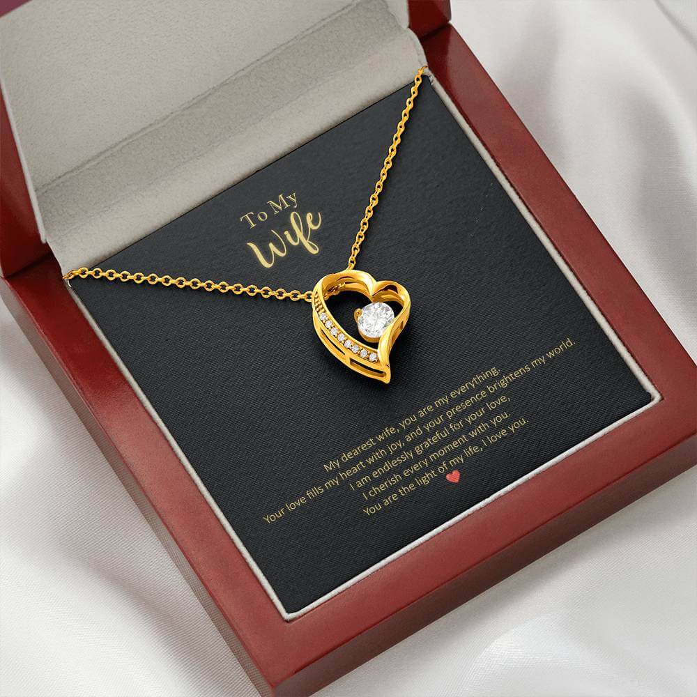 My Dearest Wife, Everything Message Card Forever Love Necklace Jewellery JSCHAFFA.com