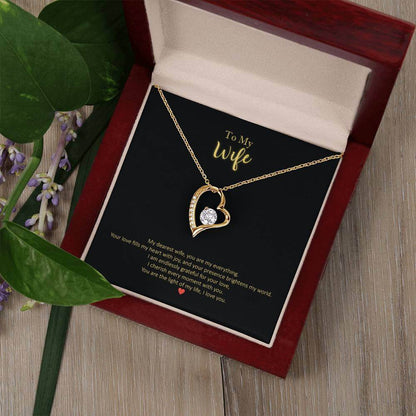 My Dearest Wife, Everything Message Card Forever Love Necklace Jewellery JSCHAFFA.com