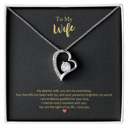 My Dearest Wife, Everything Message Card Forever Love Necklace Jewellery JSCHAFFA.com