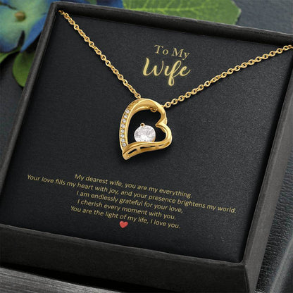 My Dearest Wife, Everything Message Card Forever Love Necklace Jewellery JSCHAFFA.com