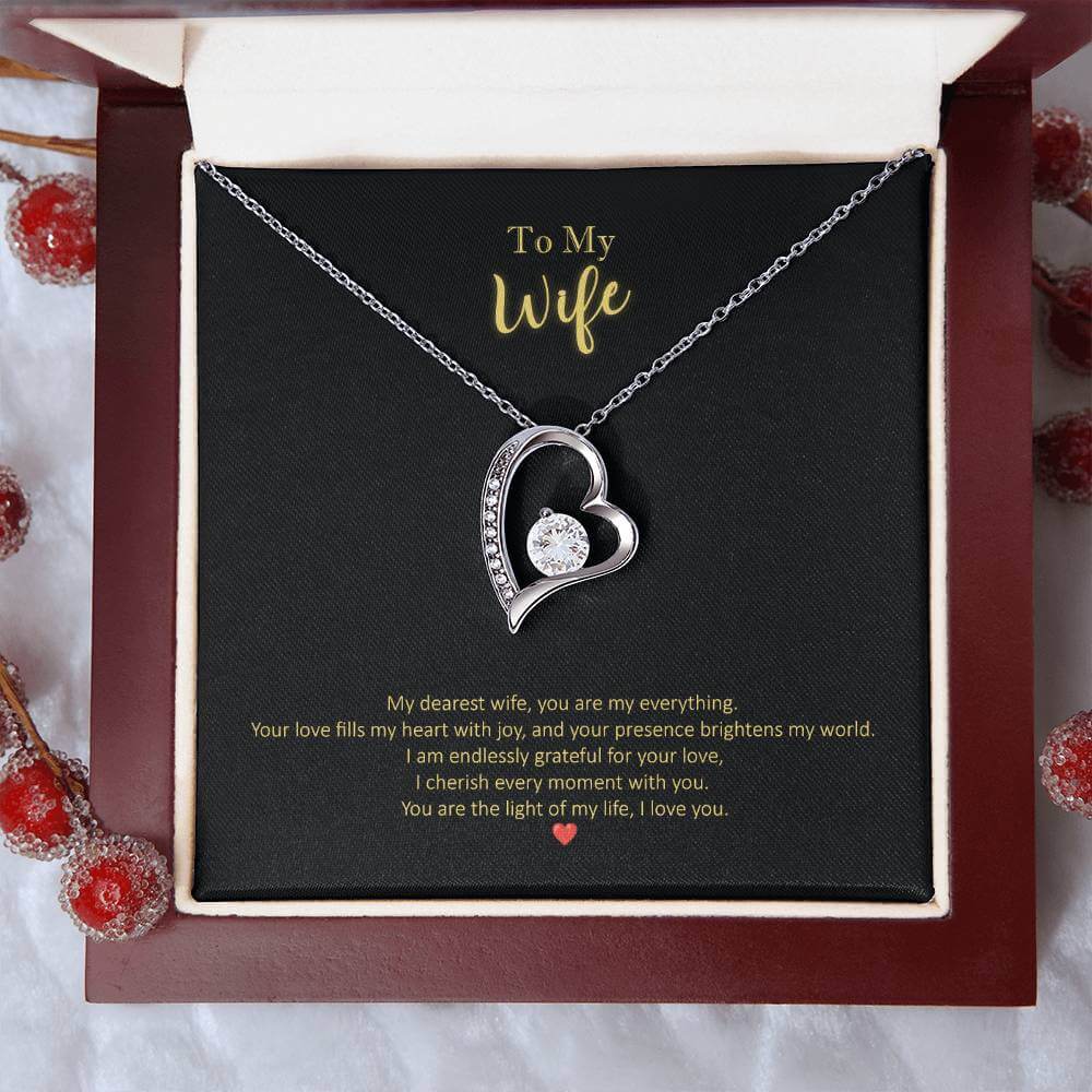 My Dearest Wife, Everything Message Card Forever Love Necklace Jewellery JSCHAFFA.com