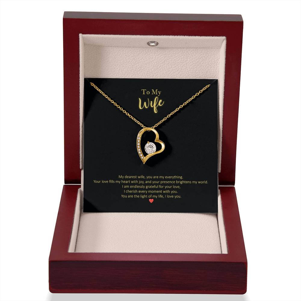 My Dearest Wife, Everything Message Card Forever Love Necklace Jewellery JSCHAFFA.com