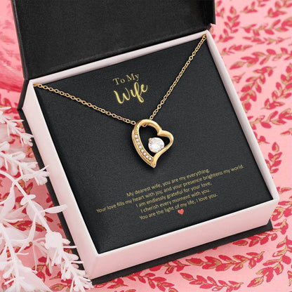 My Dearest Wife, Everything Message Card Forever Love Necklace Jewellery JSCHAFFA.com