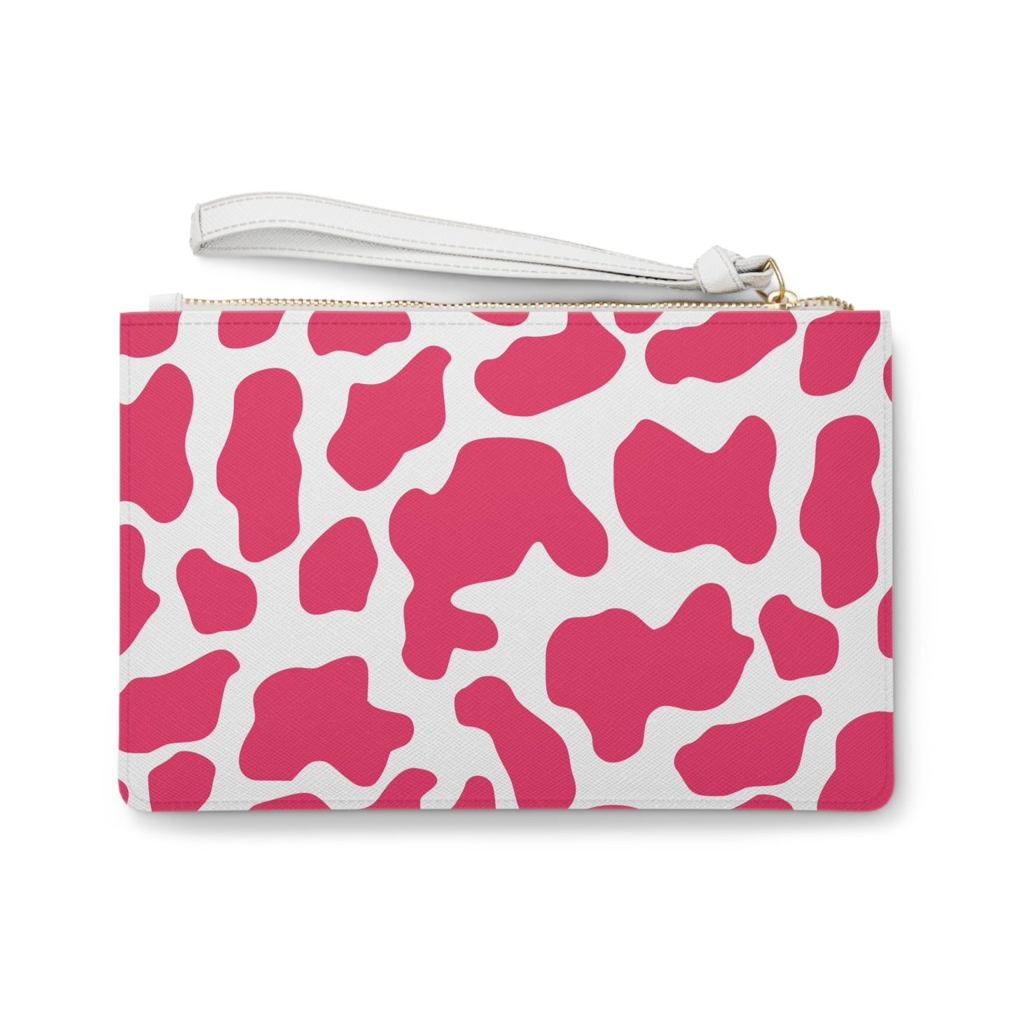 Pink Cow print Clutch Bag Travel Makeup Bag JSCHAFFA.com