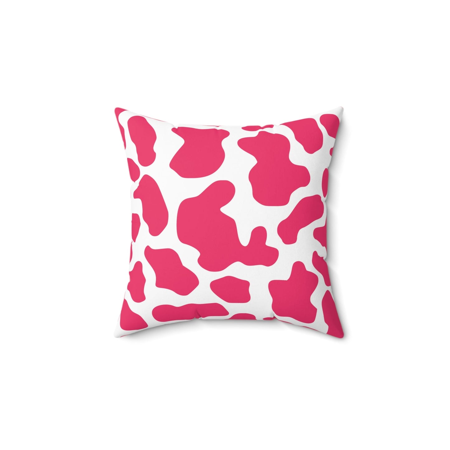 Pink Cow Print Square Throw Pillow Home Decor JSCHAFFA.com