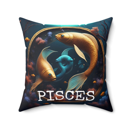 Pisces Square Throw Pillow Fish Sign Horoscope Zodiac Home Decor JSCHAFFA.com