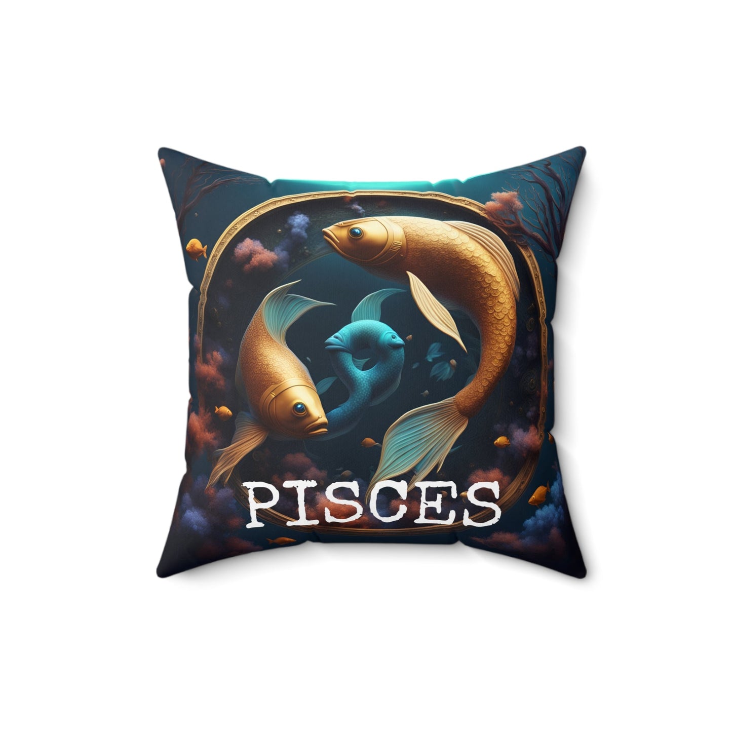 Pisces Square Throw Pillow Fish Sign Horoscope Zodiac Home Decor JSCHAFFA.com