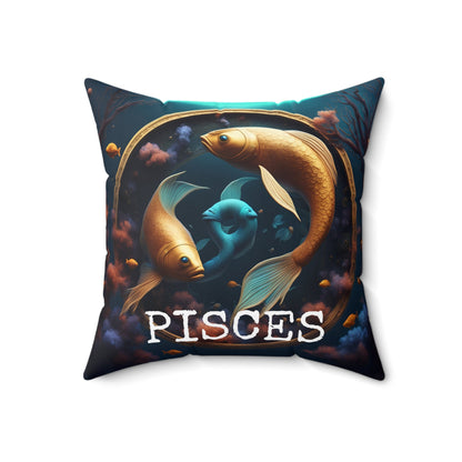 Pisces Square Throw Pillow Fish Sign Horoscope Zodiac Home Decor JSCHAFFA.com