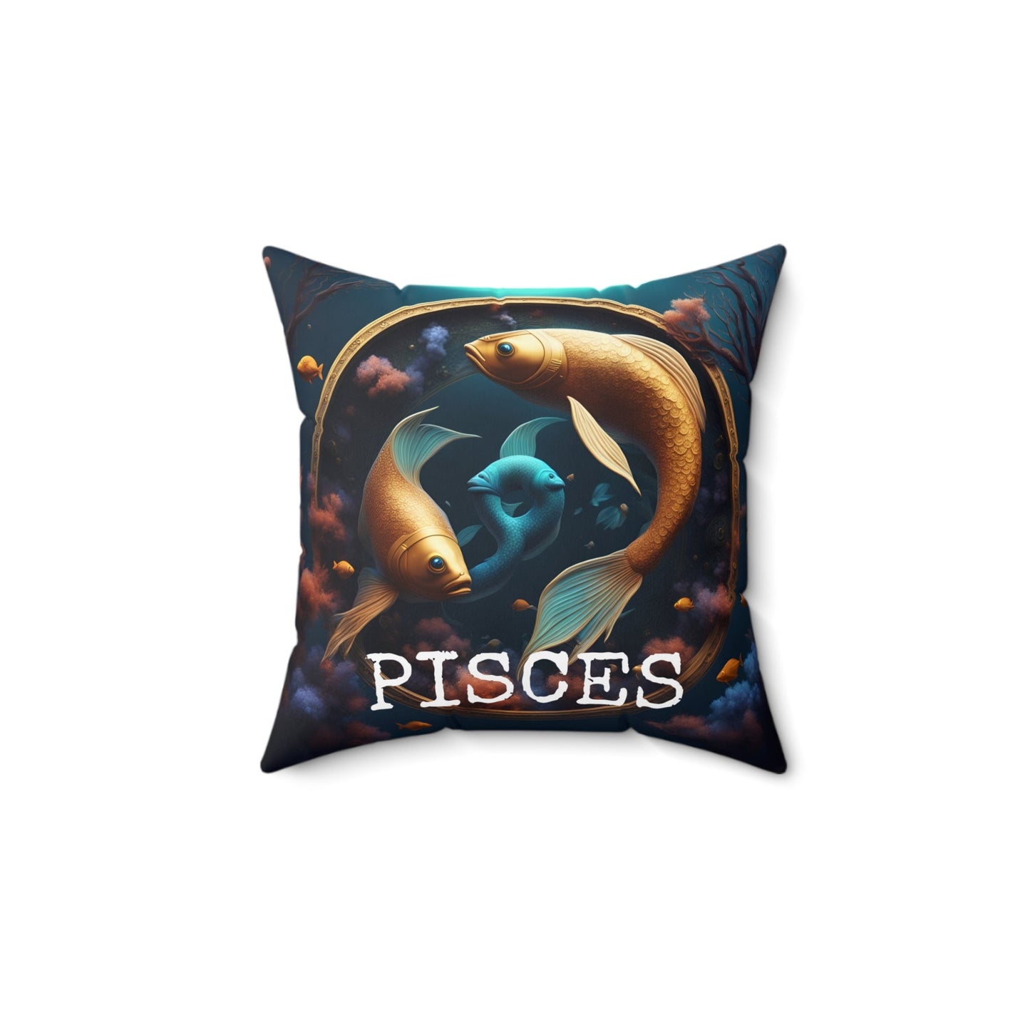 Pisces Square Throw Pillow Fish Sign Horoscope Zodiac Home Decor JSCHAFFA.com