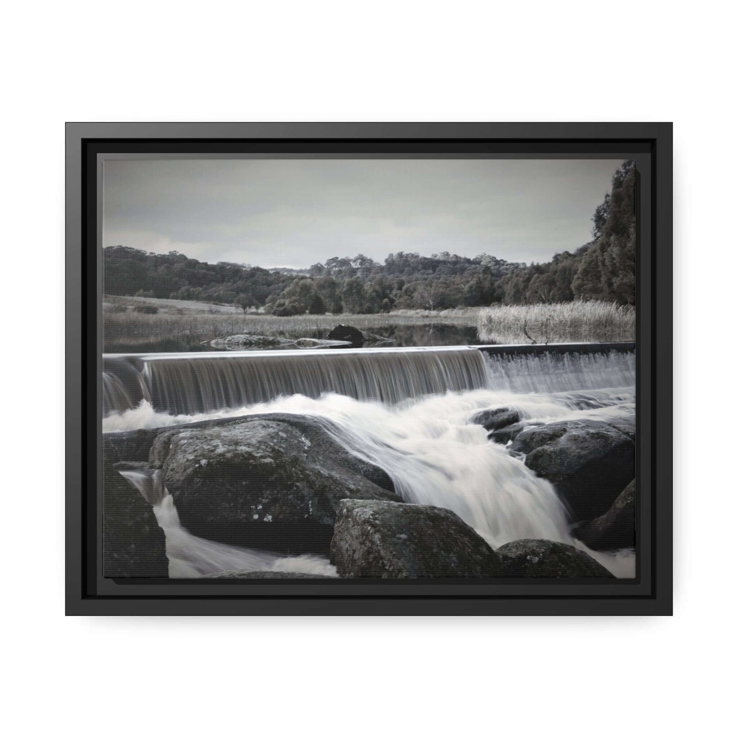 Polly McQuinns Spillway, Strathbogie, Victoria photography Wall Art With Black Frame Canvas JSCHAFFA.com