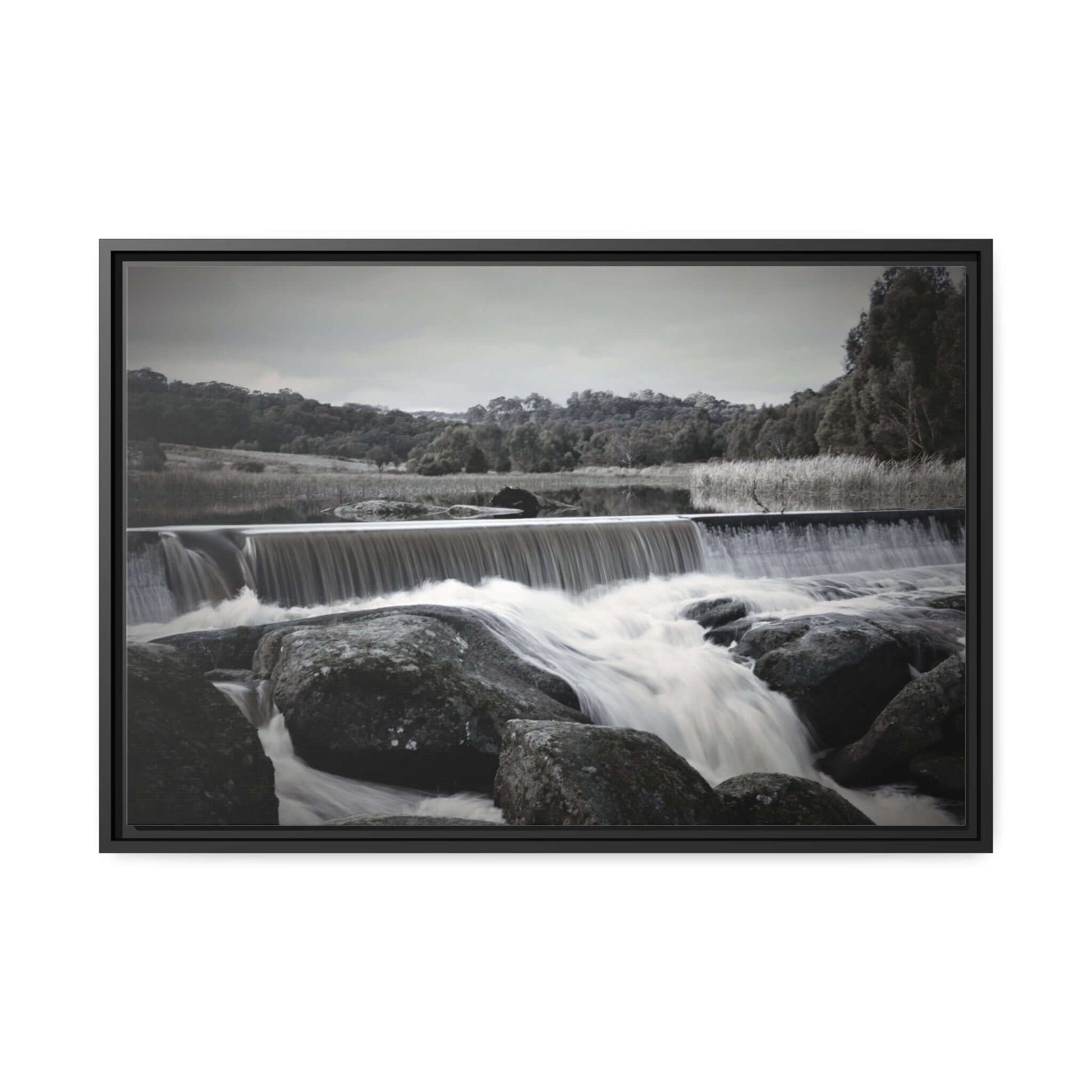 Polly McQuinns Spillway, Strathbogie, Victoria photography Wall Art With Black Frame Canvas JSCHAFFA.com