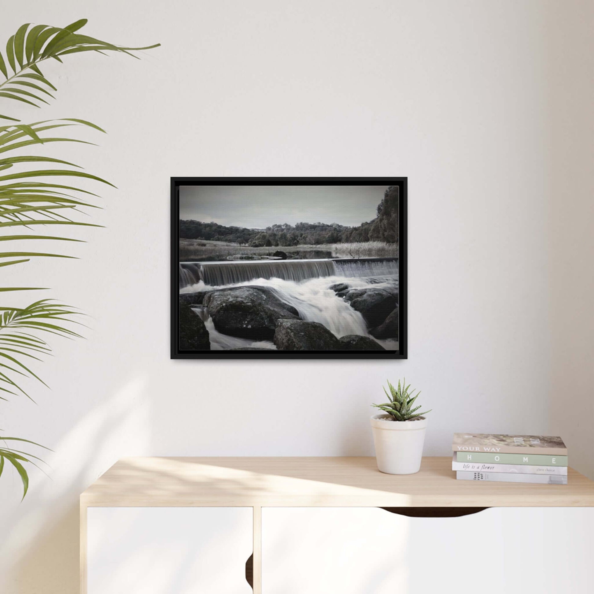 Polly McQuinns Spillway, Strathbogie, Victoria photography Wall Art With Black Frame Canvas JSCHAFFA.com