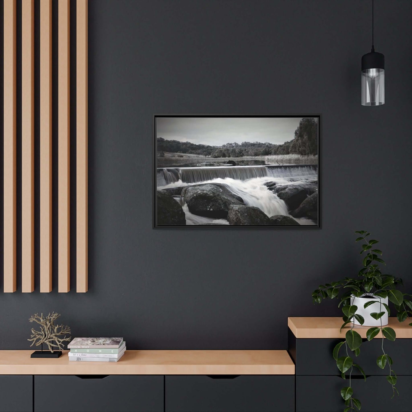 Polly McQuinns Spillway, Strathbogie, Victoria photography Wall Art With Black Frame Canvas JSCHAFFA.com