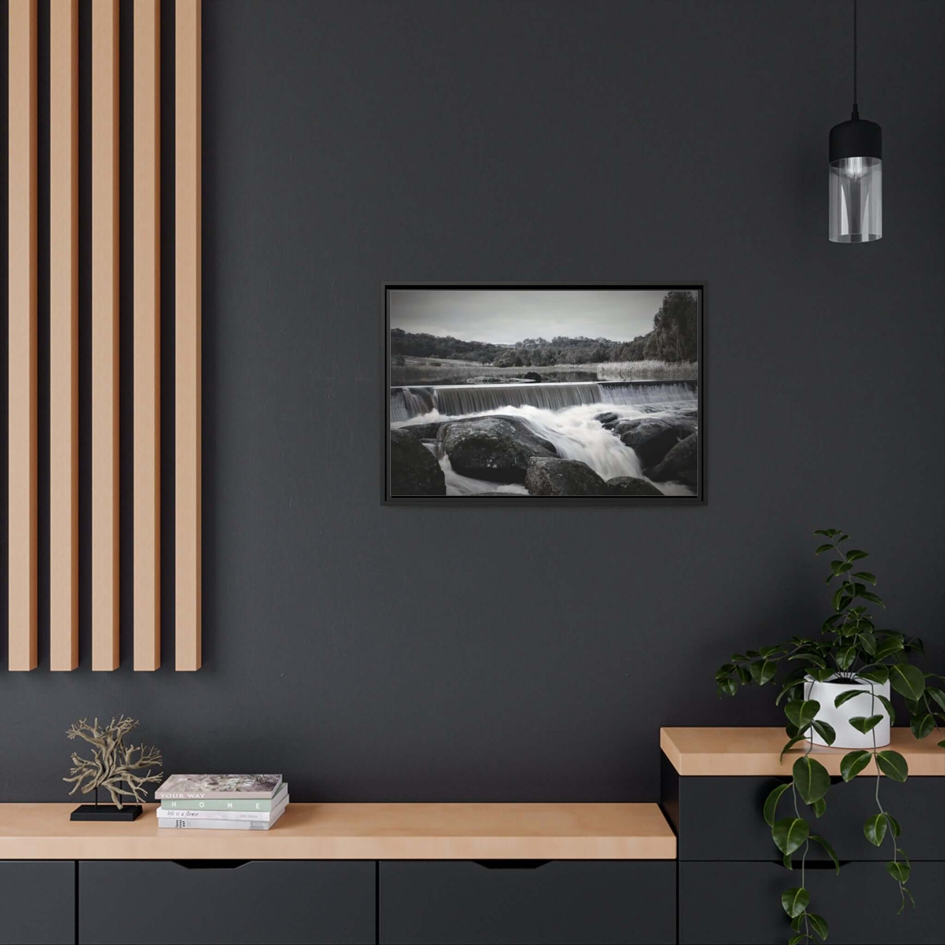 Polly McQuinns Spillway, Strathbogie, Victoria photography Wall Art With Black Frame Canvas JSCHAFFA.com